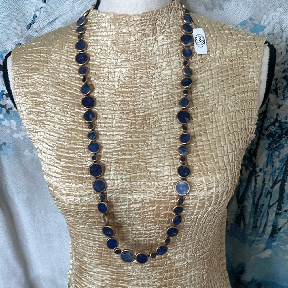 NWT Dallas Prince Sodalite and Brass Necklace